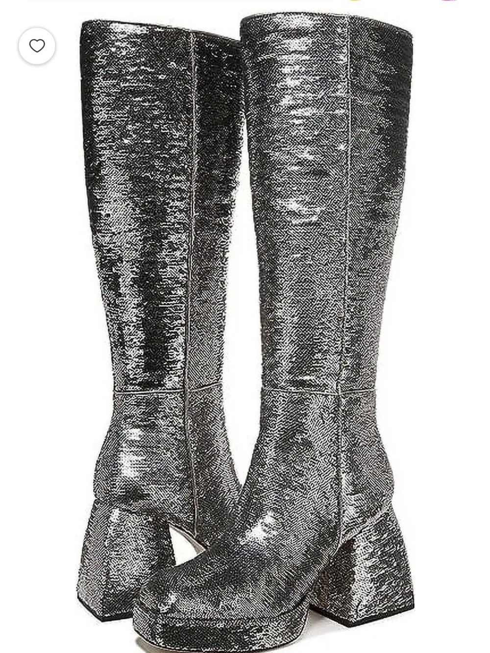 Circus by Sam Edelman Silver Glitter Knee high Platform Boots